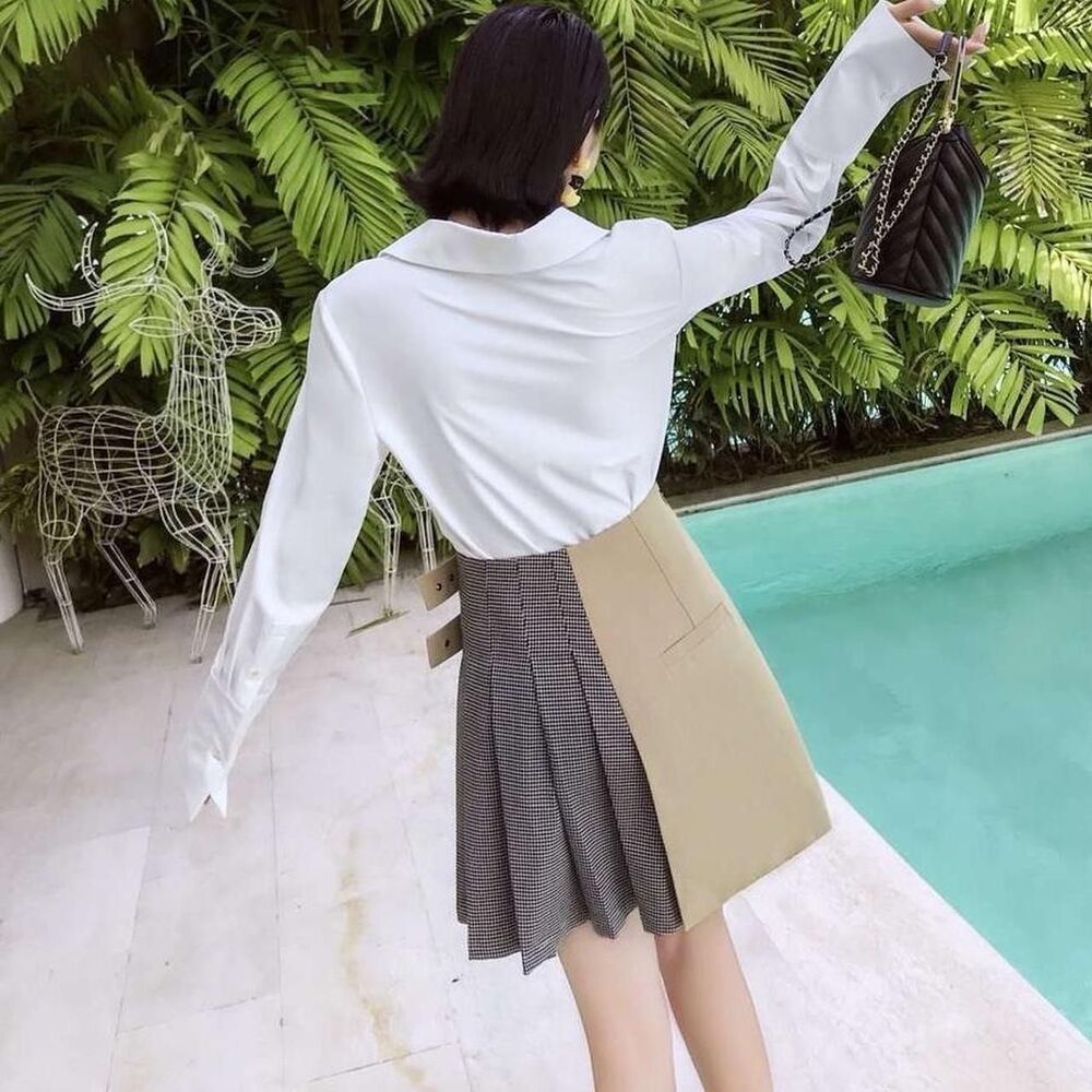 Unbranded Women's Tan and Cream Skirt - Picture 2 of 7